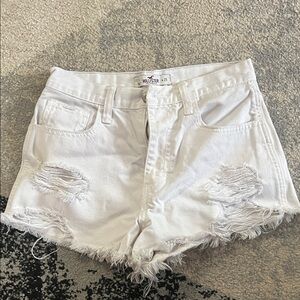 Hollister Women's Light Denim Frayed Shorts